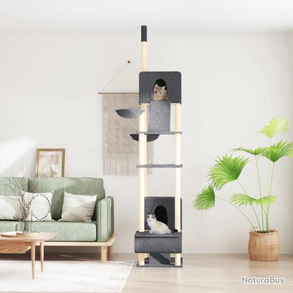 Arbre � chat du sol au plafond Gris fonc� 277-303 cm