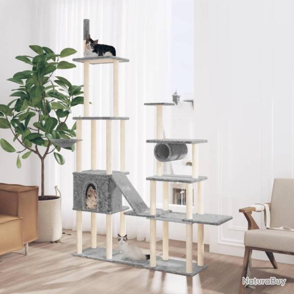 Arbre  chat avec griffoirs en sisal Gris clair 279 cm alsavelo