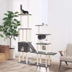 Arbre &agrave; chat avec griffoirs en sisal Gris fonc&eacute; 279 cm