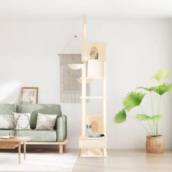 Arbre &agrave; chat du sol au plafond Cr&egrave;me 277-303 cm