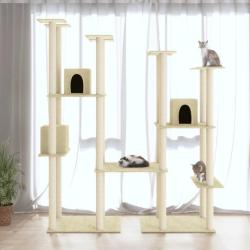 Arbre &agrave; chat avec griffoirs en sisal Cr&egrave;me 174 cm