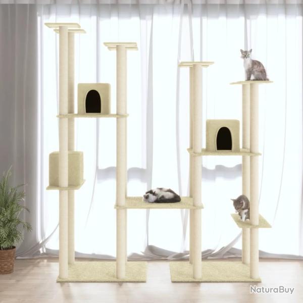 Arbre � chat avec griffoirs en sisal Cr�me 174 cm
