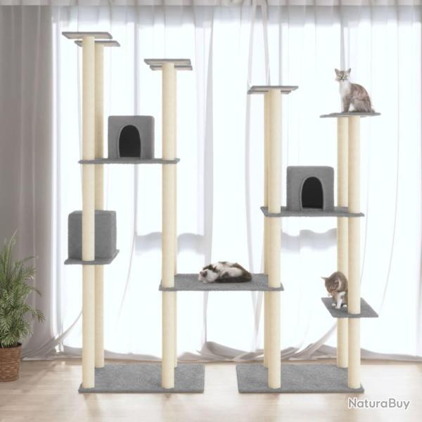 Arbre � chat avec griffoirs en sisal Gris clair 174 cm