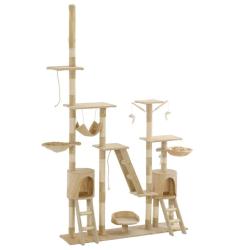 Arbre &agrave; chat avec griffoirs en sisal 230-250 cm Beige
