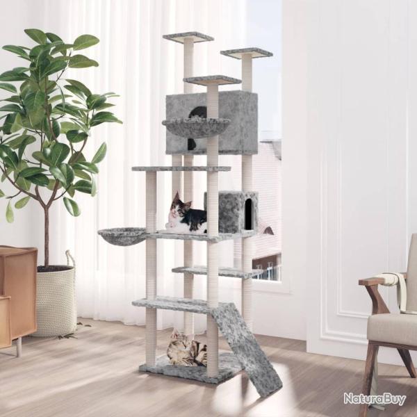 Arbre � chat avec griffoirs en sisal Gris clair 191 cm alsavelo