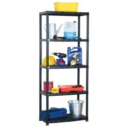&Eacute;tag&egrave;re de rangement &agrave; 5 niveaux Noir 71x38x170 cm Plastique