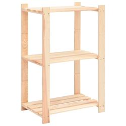 &Eacute;tag&egrave;re de stockage 3 niveaux 60x38x90 cm Pin solide 150 kg alsavelo