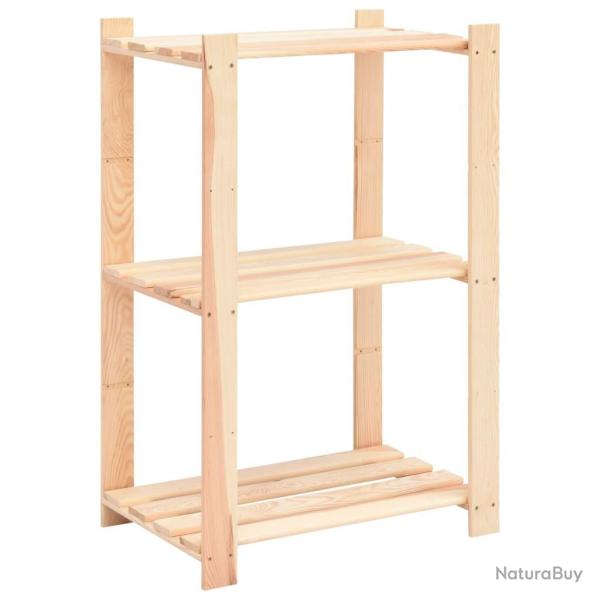 �tag�re de stockage 3 niveaux 60x38x90 cm Pin solide 150 kg alsavelo