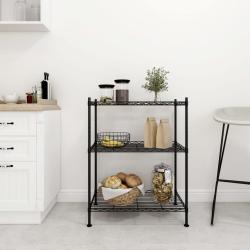 &Eacute;tag&egrave;re de rangement 3 niveaux 60x35x76 cm noir 150 kg