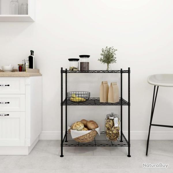 �tag�re de rangement 3 niveaux 60x35x76 cm noir 150 kg
