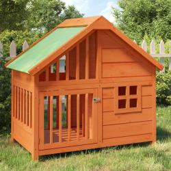 Chenil marron 96x60,5x87 cm bois de pin solide