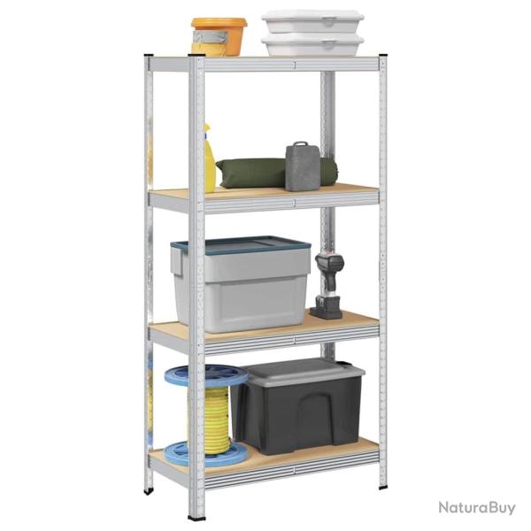 �tag�re de rangement 4 niveaux Argent� Acier et bois ing�nierie alsavelo