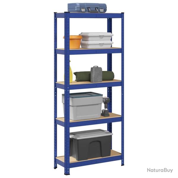 �tag�re de rangement � 5 niveaux Bleu Acier et bois ing�nierie alsavelo