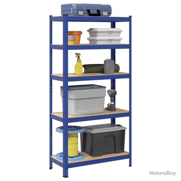 �tag�re de rangement � 5 niveaux Bleu Acier et bois ing�nierie alsavelo