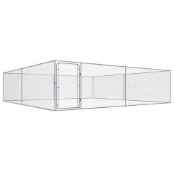 Chenil ext&eacute;rieur pour chiens Acier galvanis&eacute; 4x4x1 m alsavelo