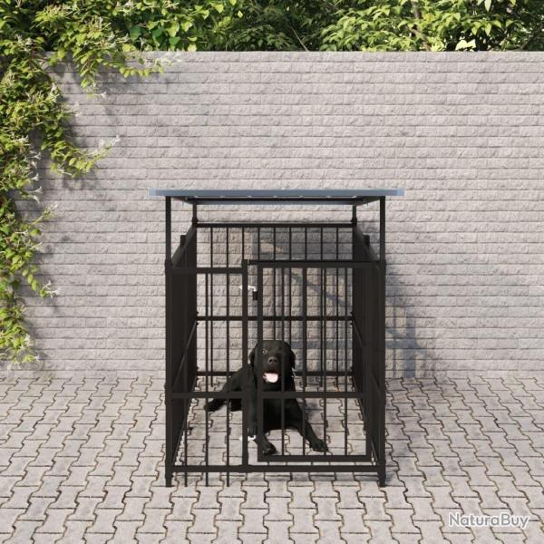 Chenil d'ext�rieur avec toit pour chiens Acier 1,88 m�