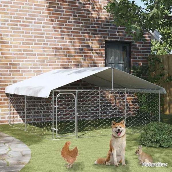 Chenil extrieur avec toit 300x300x150 cm alsavelo