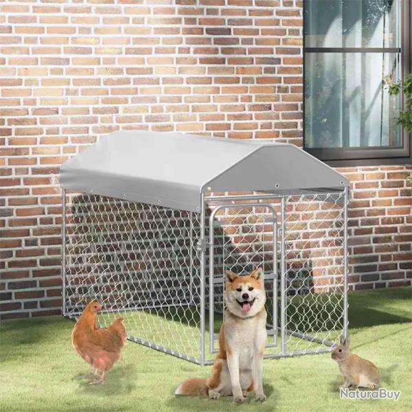 Chenil d'ext�rieur avec toit pour chiens 200x100x125 cm alsavelo
