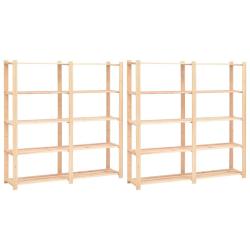 &Eacute;tag&egrave;res de rangement &agrave; 5 niveaux 2pcs 170x38x170 cm Pin 500 kg alsavelo