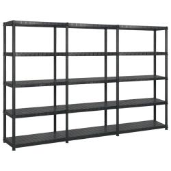 &Eacute;tag&egrave;re de rangement &agrave; 5 niveaux Noir 255x40x185 cm Plastique