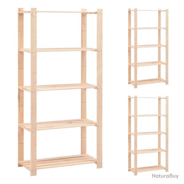 �tag�res de rangement � 5 niveaux 3 pcs 80x38x170 cm Pin 250 kg alsavelo