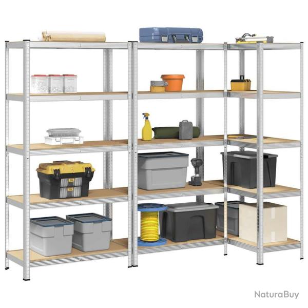 �tag�res de rangement � 5 niveaux 3 pcs acier bois d'ing�nierie alsavelo