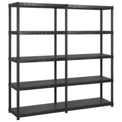 &Eacute;tag&egrave;re de rangement &agrave; 5 niveaux Noir 170x40x185 cm Plastique