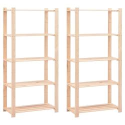 &Eacute;tag&egrave;res de stockage 5 niveaux 2 pcs 80x38x170 cm Pin 250 kg