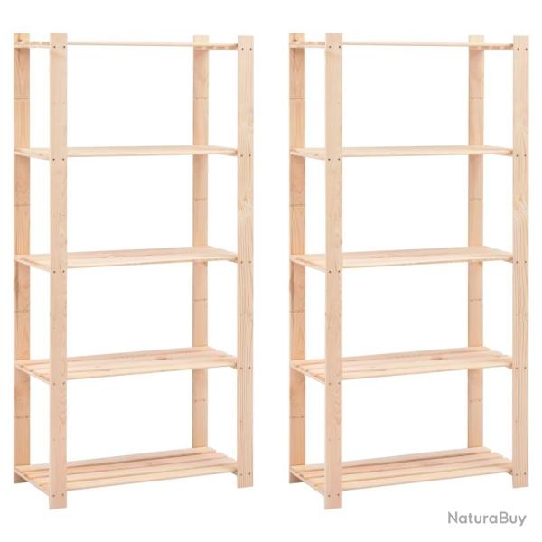 �tag�res de stockage 5 niveaux 2 pcs 80x38x170 cm Pin 250 kg alsavelo