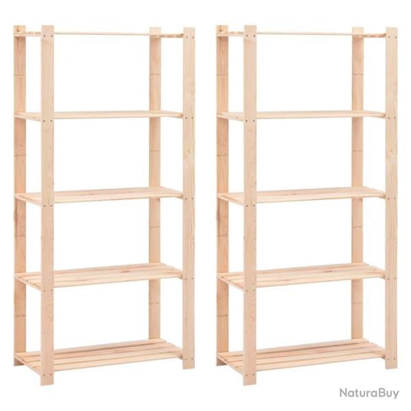 �tag�res de rangement � 5 niveaux 2 pcs 80x38x170 cm 250 kg