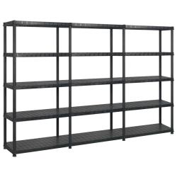 &Eacute;tag&egrave;re de rangement 5 niveaux Noir 274,5x45,7x185 cm Plastique