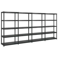 &Eacute;tag&egrave;re de rangement &agrave; 5 niveaux Noir 340x40x185 cm Plastique
