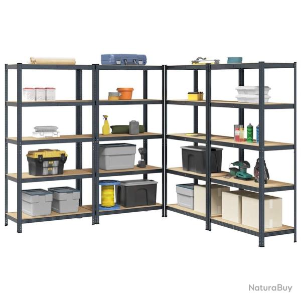 �tag�res de rangement 5 niveaux 4 pcs acier bois d'ing�nierie alsavelo