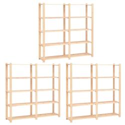 &Eacute;tag&egrave;res de rangement &agrave; 5 niveaux 3pcs 170x38x170 cm Pin 500 kg