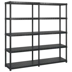 &Eacute;tag&egrave;re de rangement &agrave; 5 niveaux Noir 183x45,7x185 cm Plastique