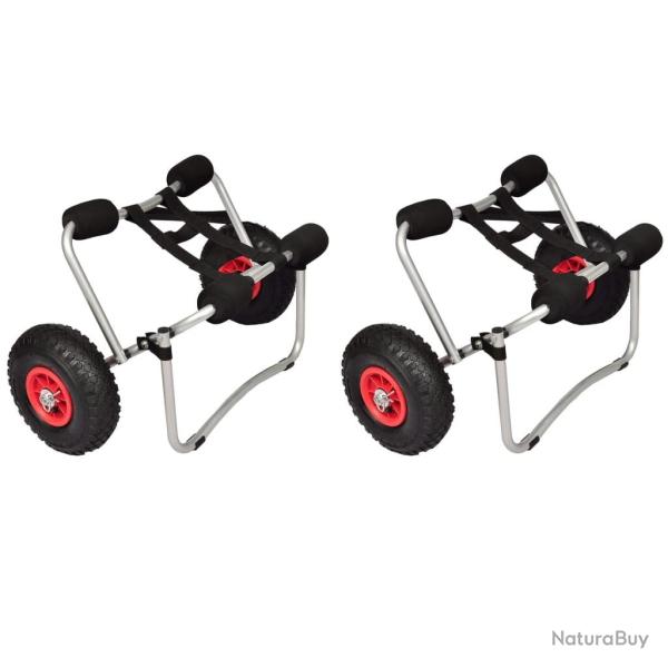Chariots pour kayak 2 pcs Aluminium