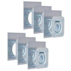 Anneau d'arrimage pour remorque 6 pcs Acier galvanis&eacute; 2000 kg