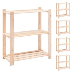 &Eacute;tag&egrave;res de rangement &agrave; 3 niveaux 5 pcs 80x38x90 cm Pin 150 kg