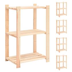&Eacute;tag&egrave;res de rangement &agrave; 3 niveaux 5 pcs 60x38x90 cm Pin 150 kg