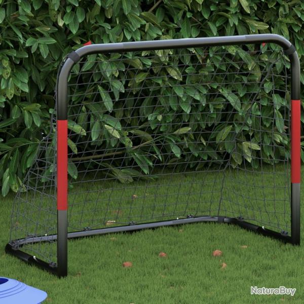 But de football avec filet rouge et noir 90x48x71 cm acier