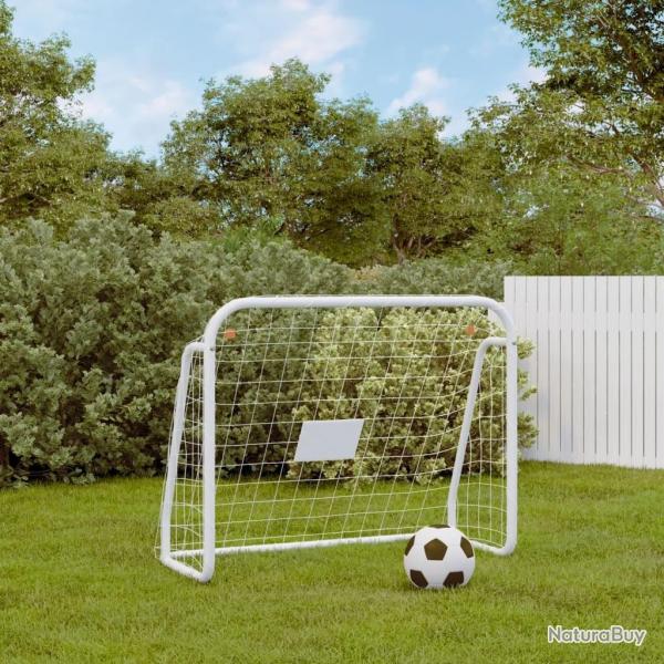 But de football et filet blanc 125x96x60 cm acier et polyester alsavelo
