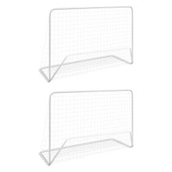 Buts de football 2 pcs avec filets 182x61x122 cm Acier Blanc alsavelo