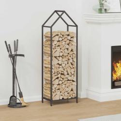 Portant de bois chauffage noir 40x25x120 cm