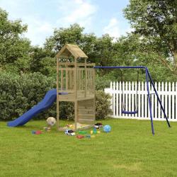 Aire de jeux d'ext&eacute;rieur bois de pin impr&eacute;gn&eacute;
