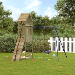 Aire de jeux d'ext&eacute;rieur bois de pin impr&eacute;gn&eacute;