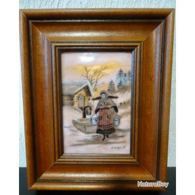 cadre en émaux cloisonné et bronze