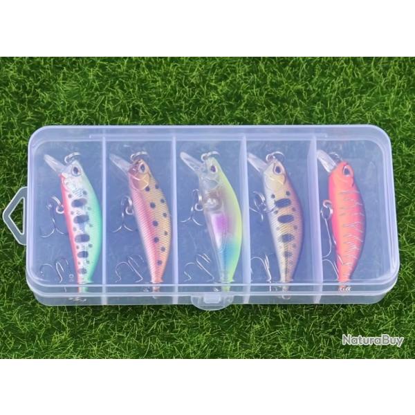 Leurres Dur Minnow Lot de 5 Pi�ces 5.8 cm 5.1grammes pour La P�che a la Truite