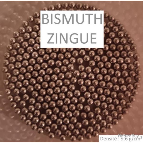 BISMUTH ZINGU� en #2 / 6000gr / Diam�tre 3.75mm / Billes de substituts / Densit� : 9.6 g/cm3