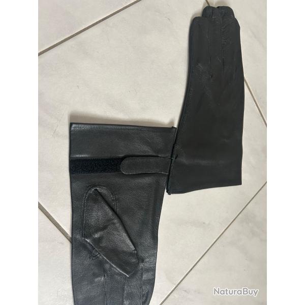 Gants arm�e fran�aise noirs cuir souple