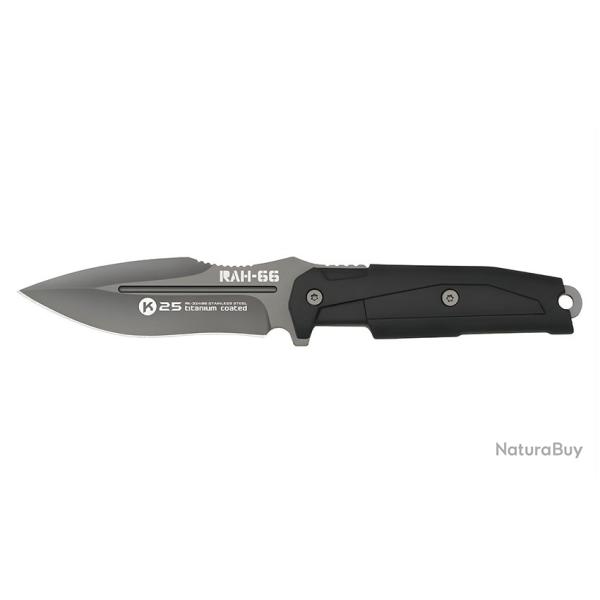 Couteau K25 RAH 66 finition Titane lame fixe 11,5 cm